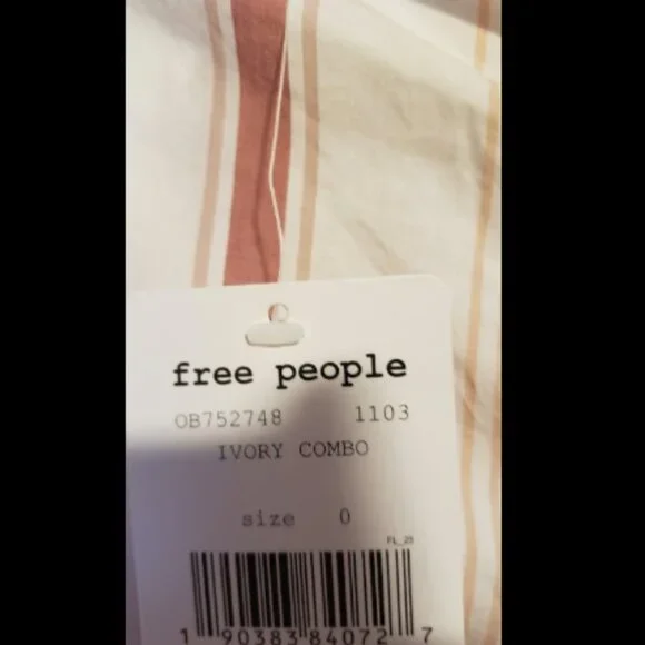 Free People Sz 0 Asymmetric Stripe Midi Skirt NWT OB752748 - Picture 6 of 8